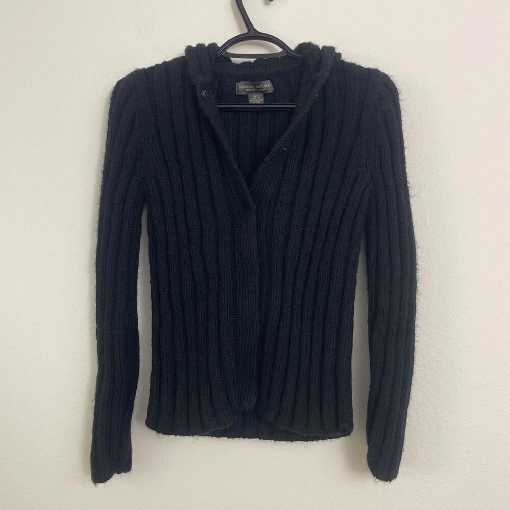 Banana Republic Black Ribbed Cardigan